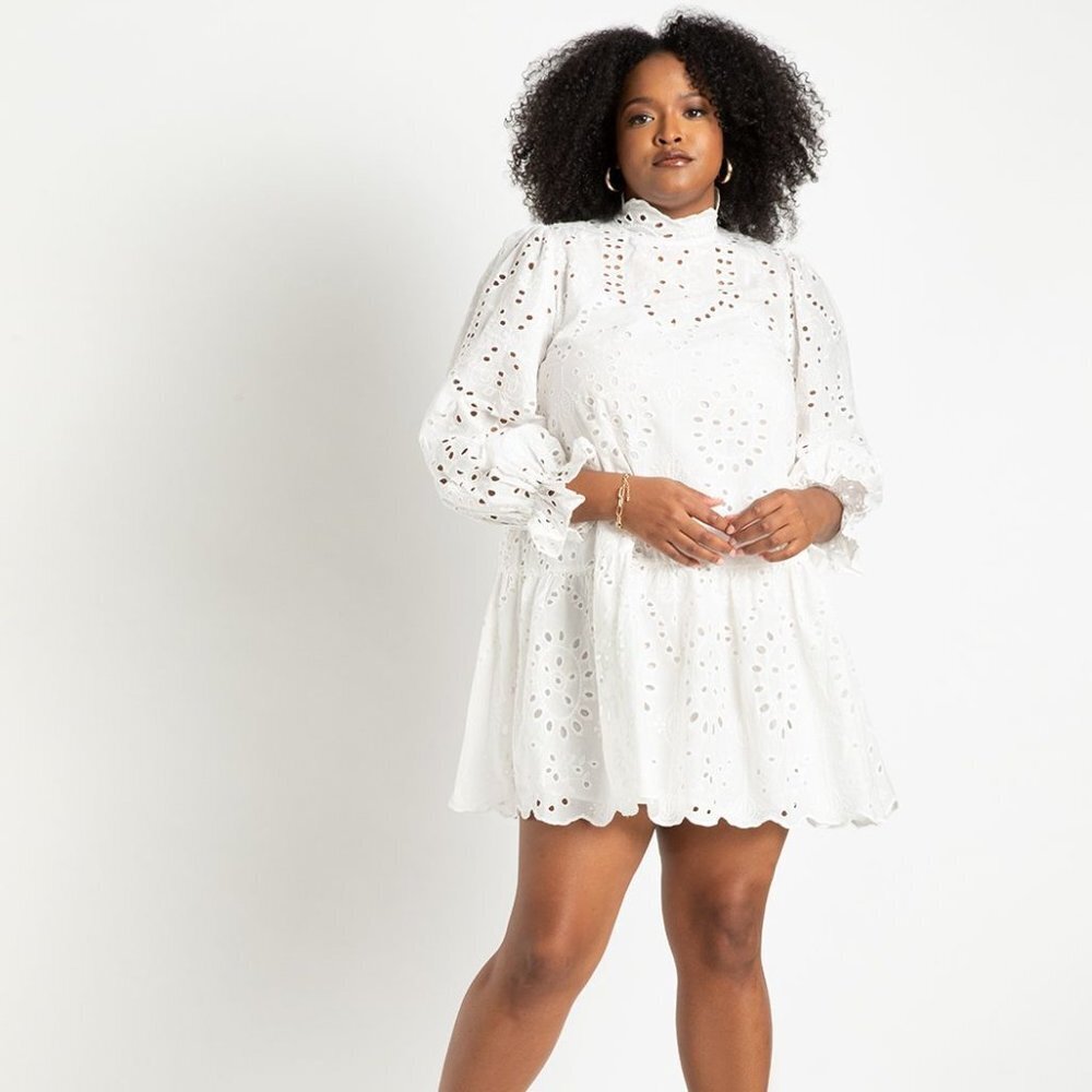 Eloquii Eyelet Easy Dress